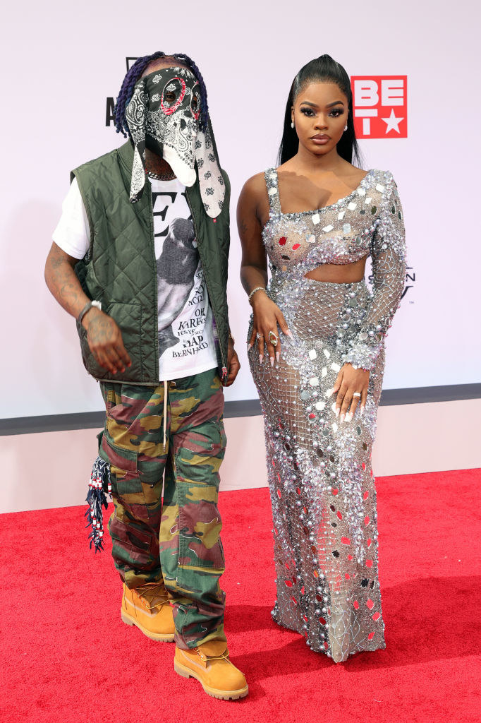 : (L-R) Lil Uzi Vert and JT of City Girls attend the BET Awards 2021