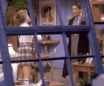 a gif of Marcel the monkey on the balcony in Friends
