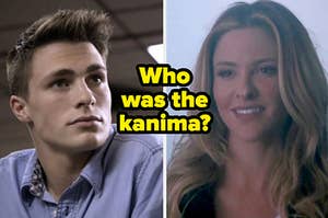 Jackson and Kate from Teen Wolf with text, "Who was the kanima?"