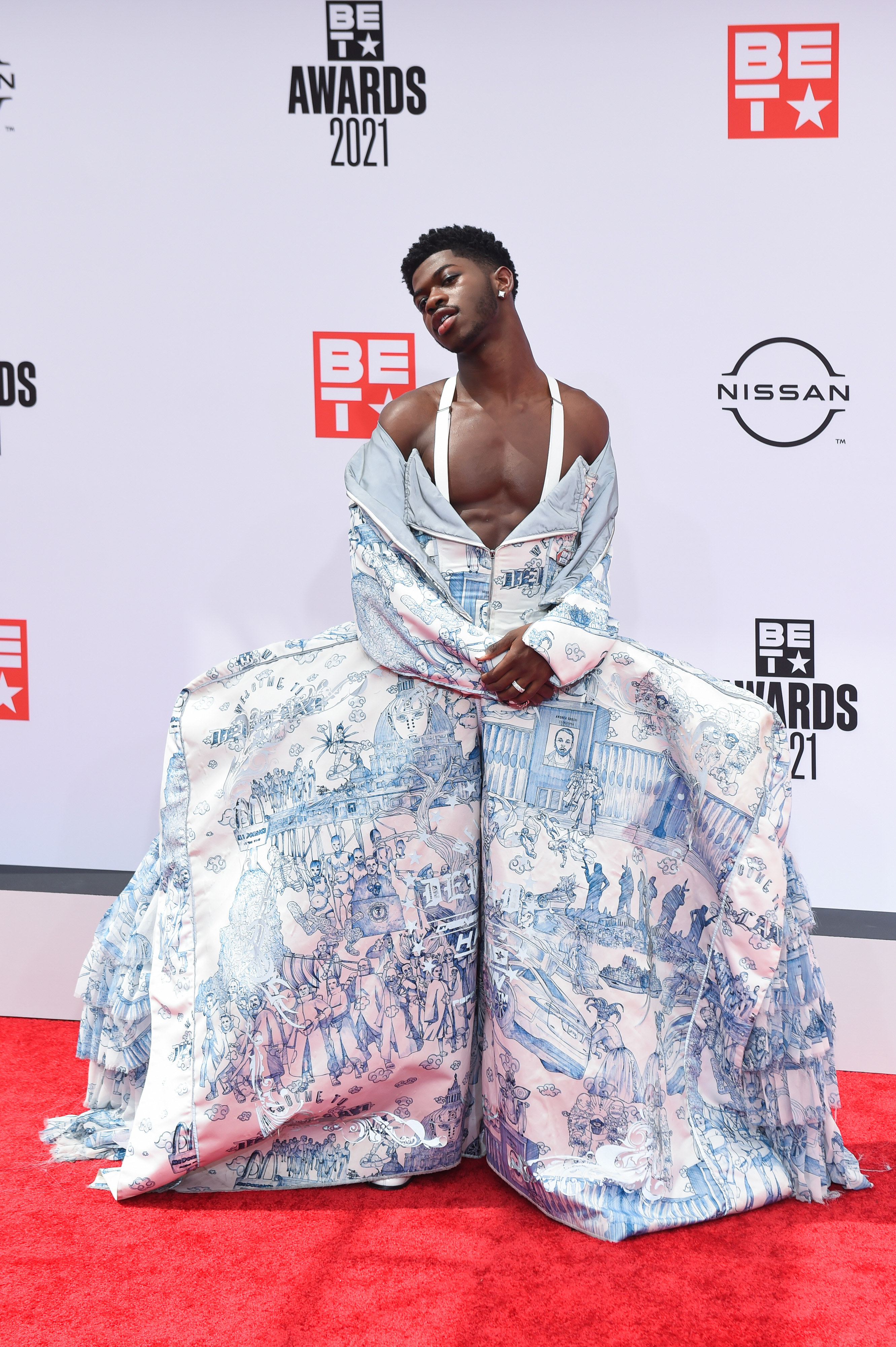 Recording Lil Nas X attends the 2021 BET Awards at the Microsoft Theater on June 27, 2021 in Los Angeles, California