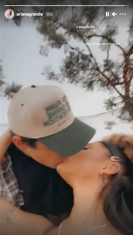 Ariana Grande and Dalton Gomez kiss