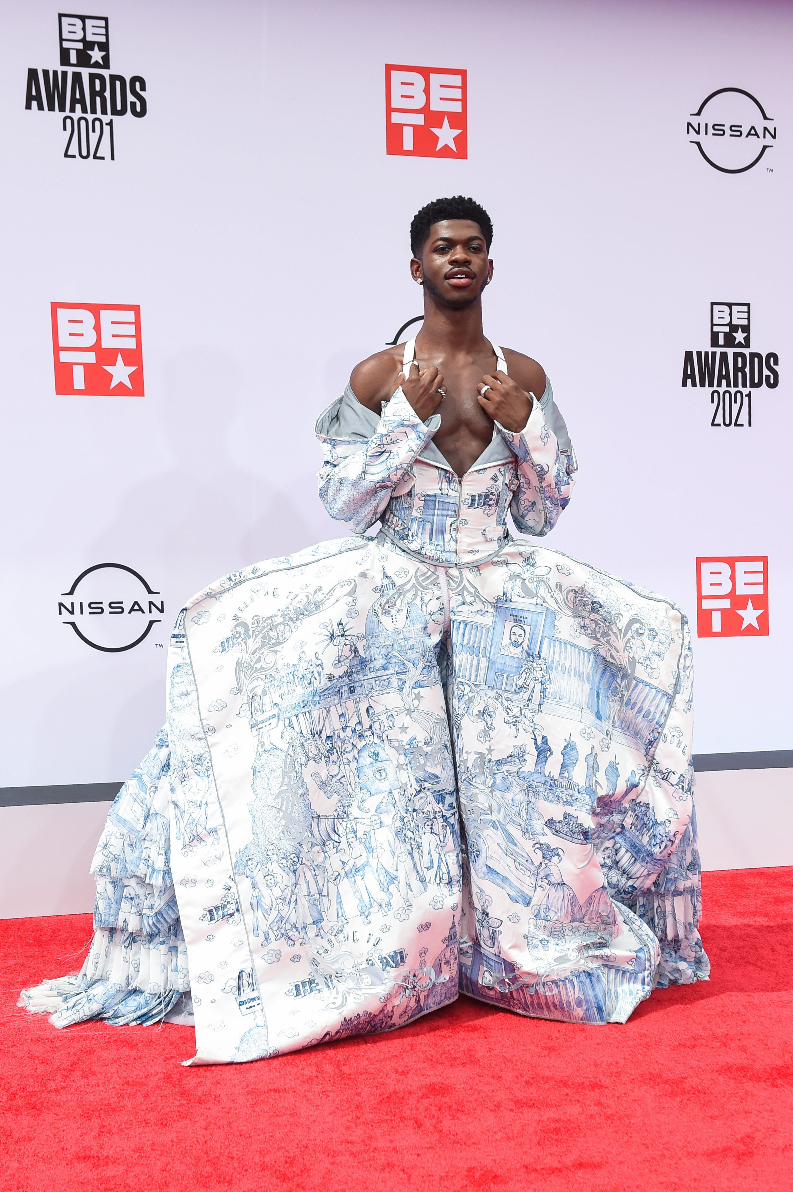 Recording Lil Nas X attends the 2021 BET Awards at the Microsoft Theater on June 27, 2021 in Los Angeles, California