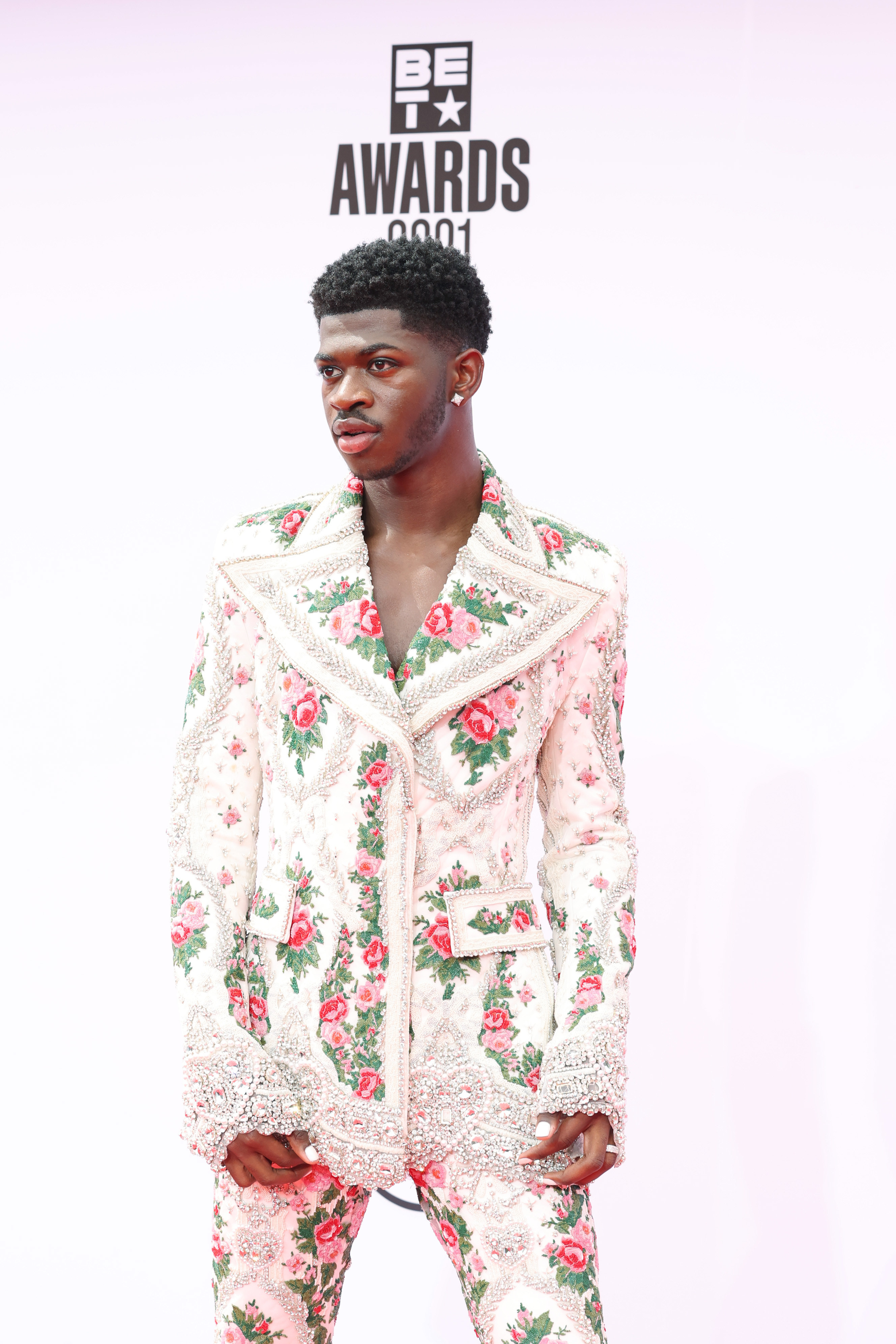 Lil Nas X Changes From a Dress to Pantsuit at the BET Awards