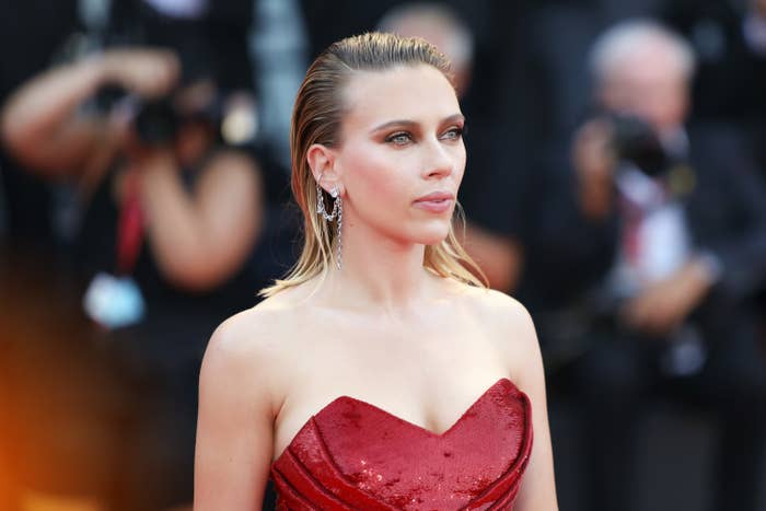 Scarlett Johansson is photographed at a red carpet event