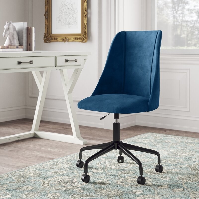 the desk chair in blue