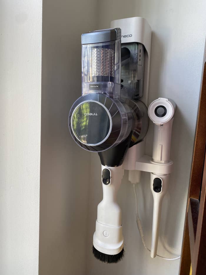 the vacuum mounted on a wall
