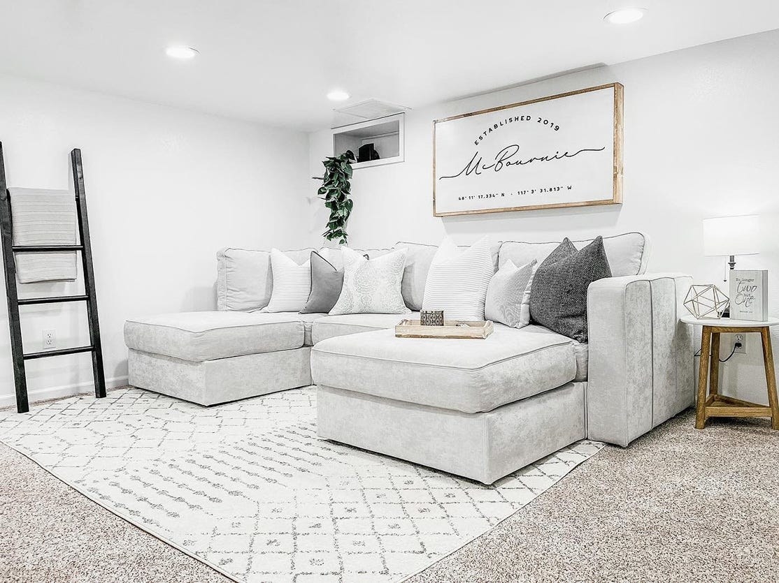 a white sectional couch