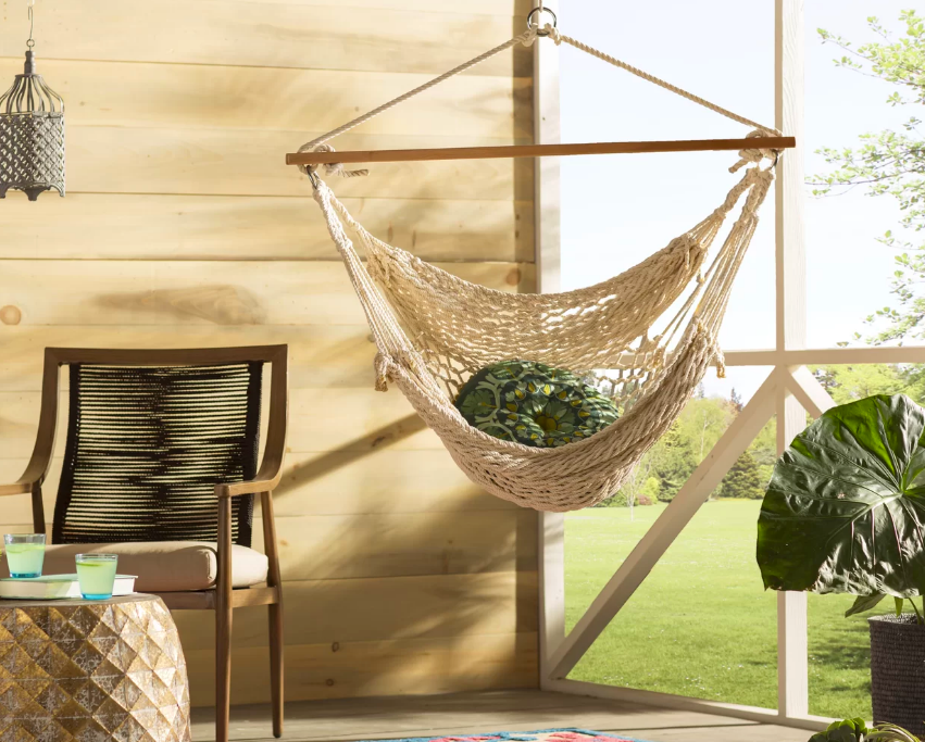 Hammock hanging from ceiling
