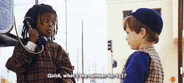 Buckwheat asking Porky &quot;quick, what&#x27;s the number for 911?&quot; in &quot;The Little Rascals&quot;