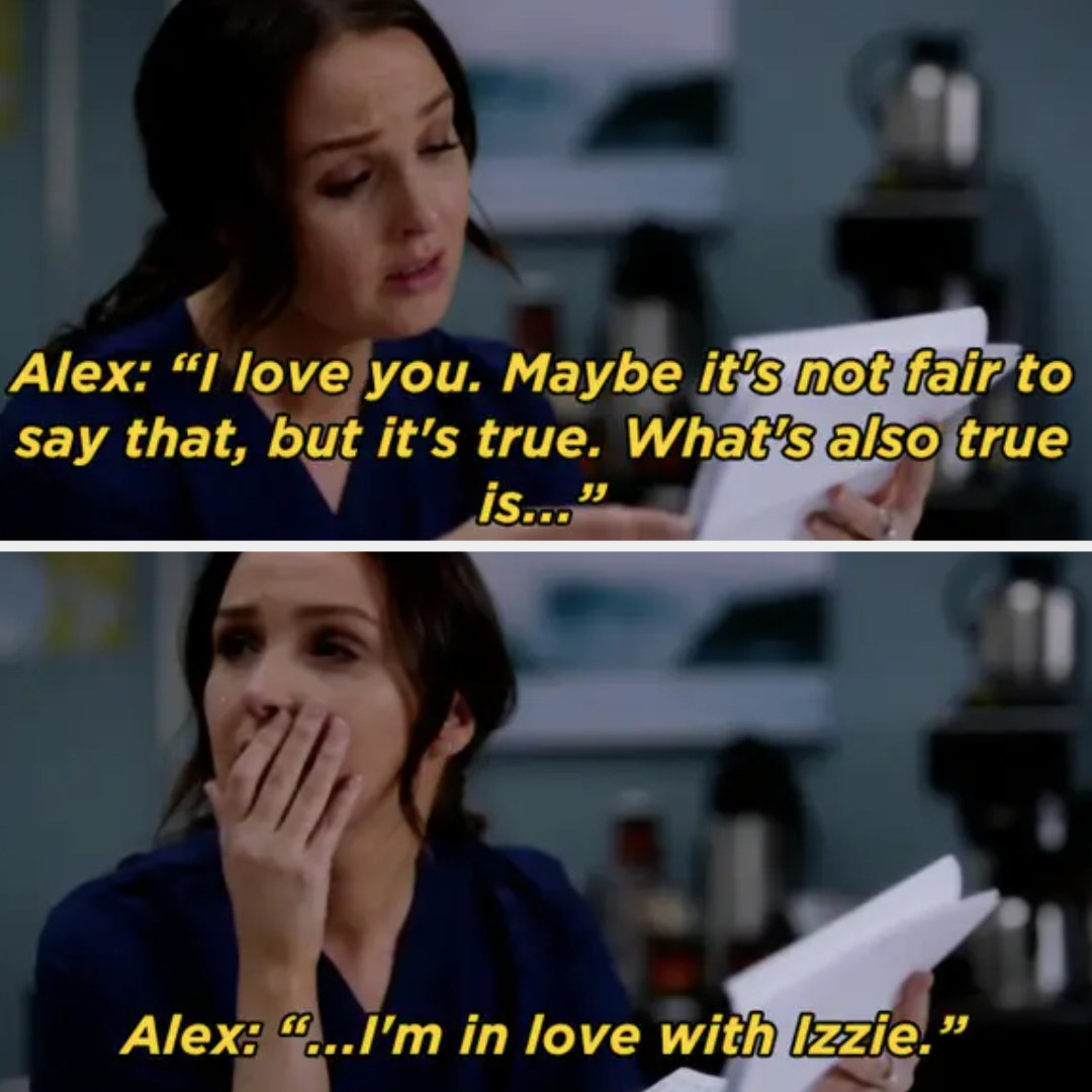 Alex writes Jo a farewell letter saying he&#x27;s in love with Izzie