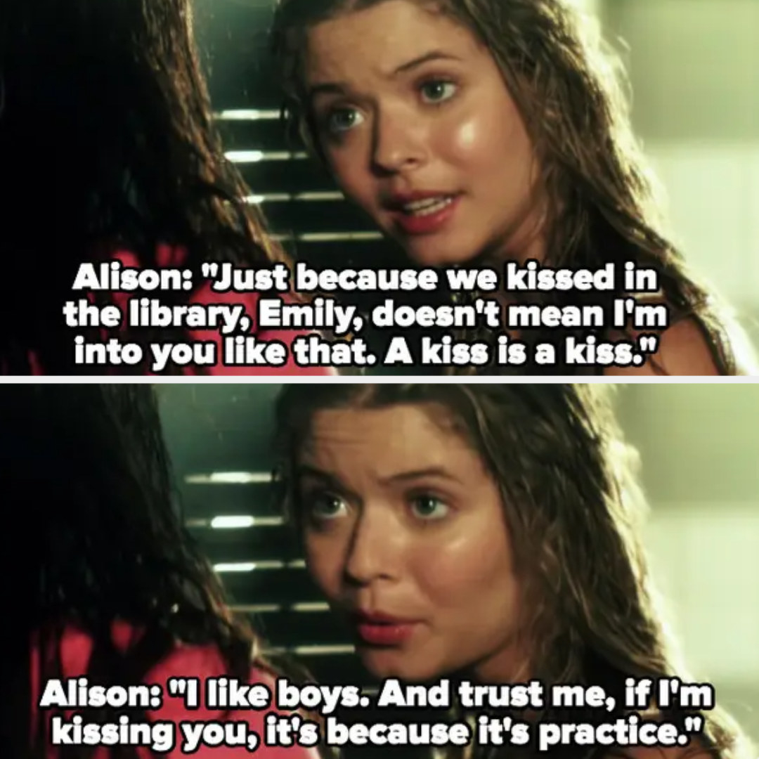 Alison tells Emily she&#x27;s only kissing her for practice