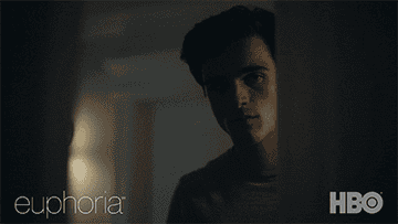 Jacob Elordi looks at the camera in this &quot;Euphoria&quot; gif