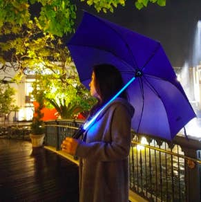 Reviewer with the glowing umbrella in blue 