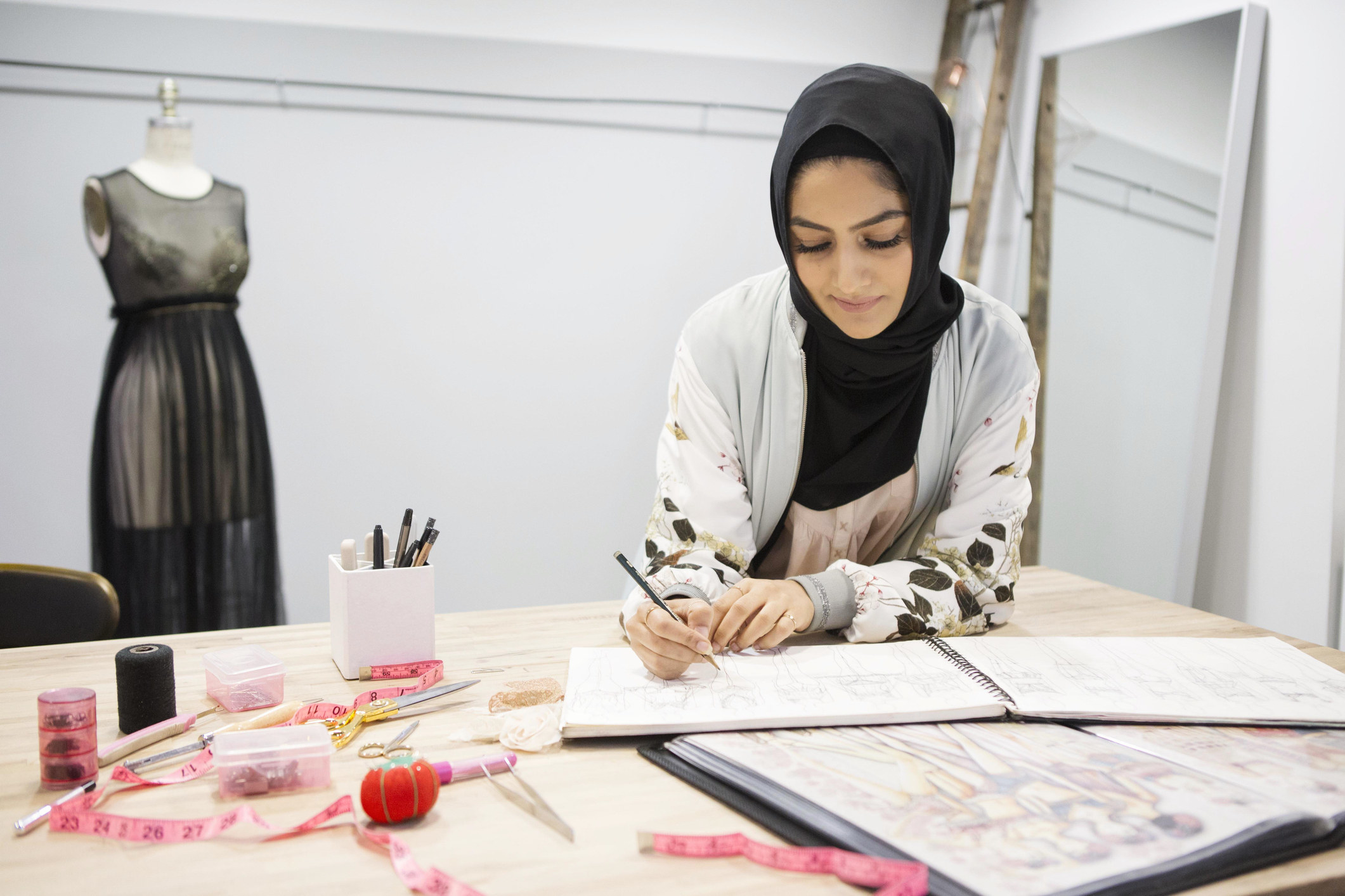 Woman designing fashion