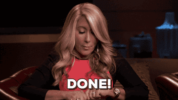 gif of Lori Greiner saying &quot;done&quot; on Shark Tank