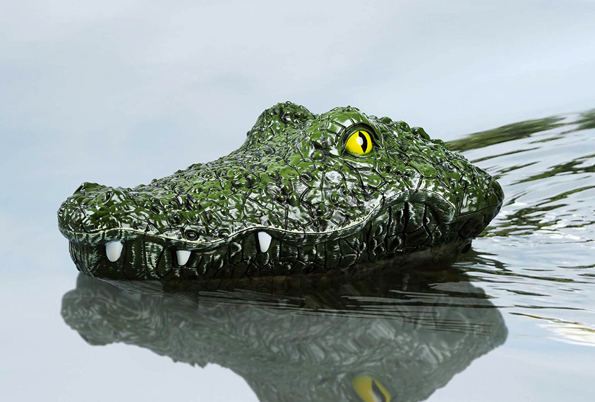Small crocodile head shaped toy &quot;boat&quot; in water