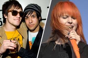 Brendon Urie, Pete Wentz and Hayley from Paramore