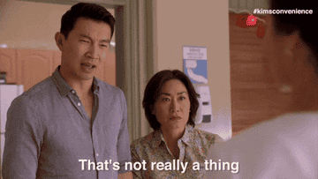 Jung shaking his head saying &quot;that&#x27;s not really a thing&quot; on Kim&#x27;s Convenience