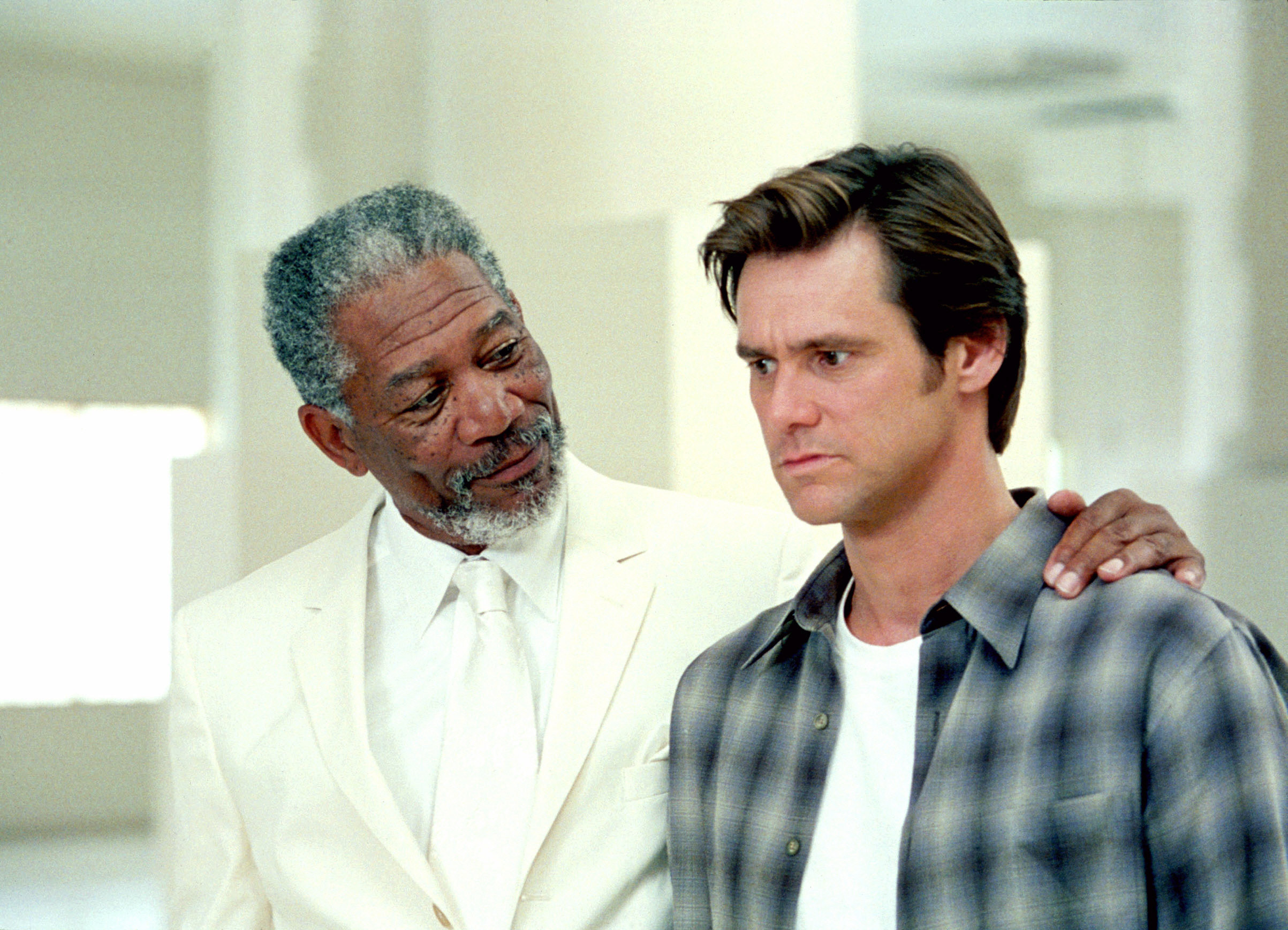 BRUCE ALMIGHTY, Morgan Freeman, Jim Carrey, 2003