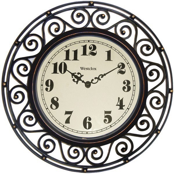 black and gold swirl design clock