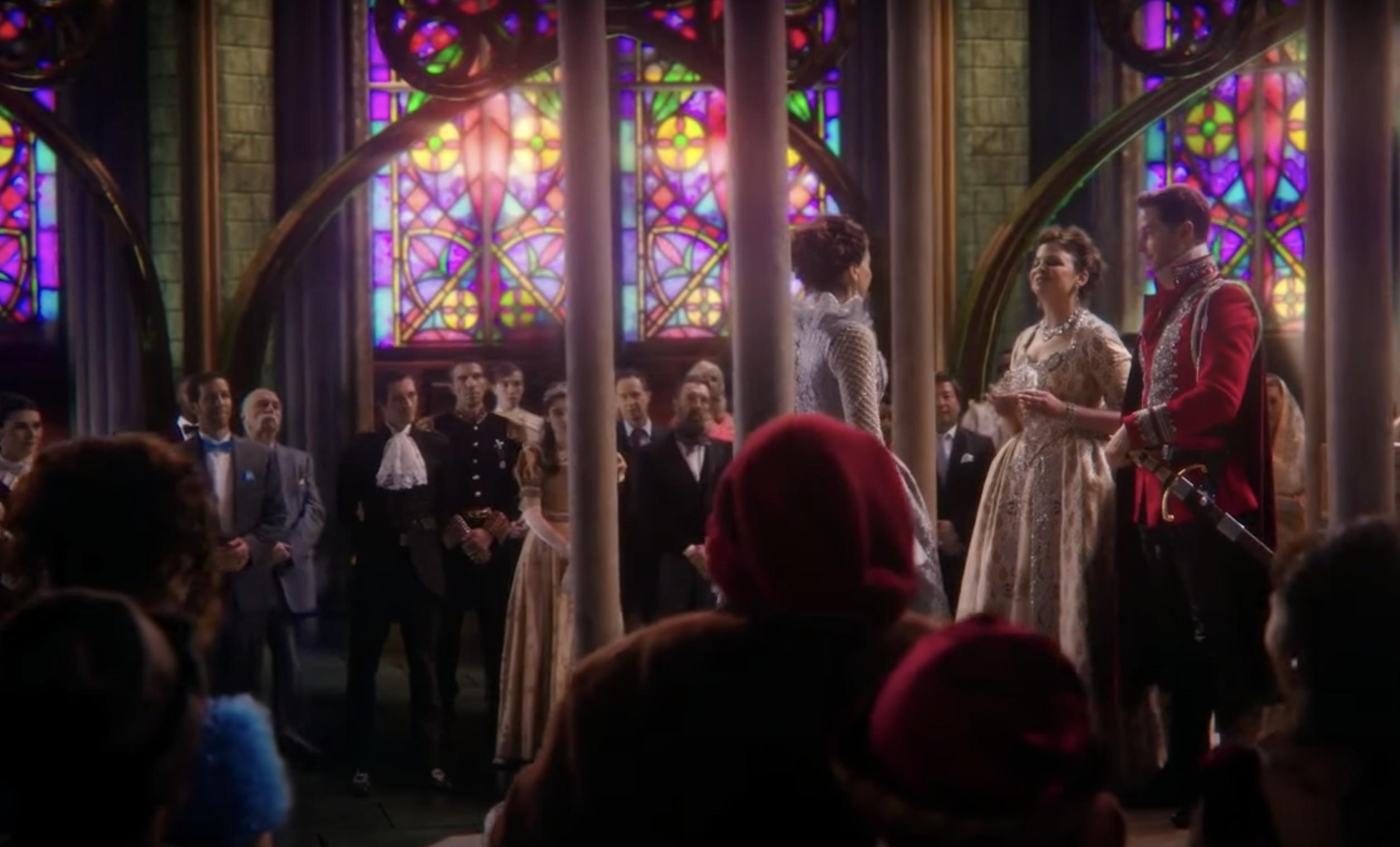 Scene in a church from Once Upon a Time finale in which Regina is crowned &quot;the Good Queen&quot;