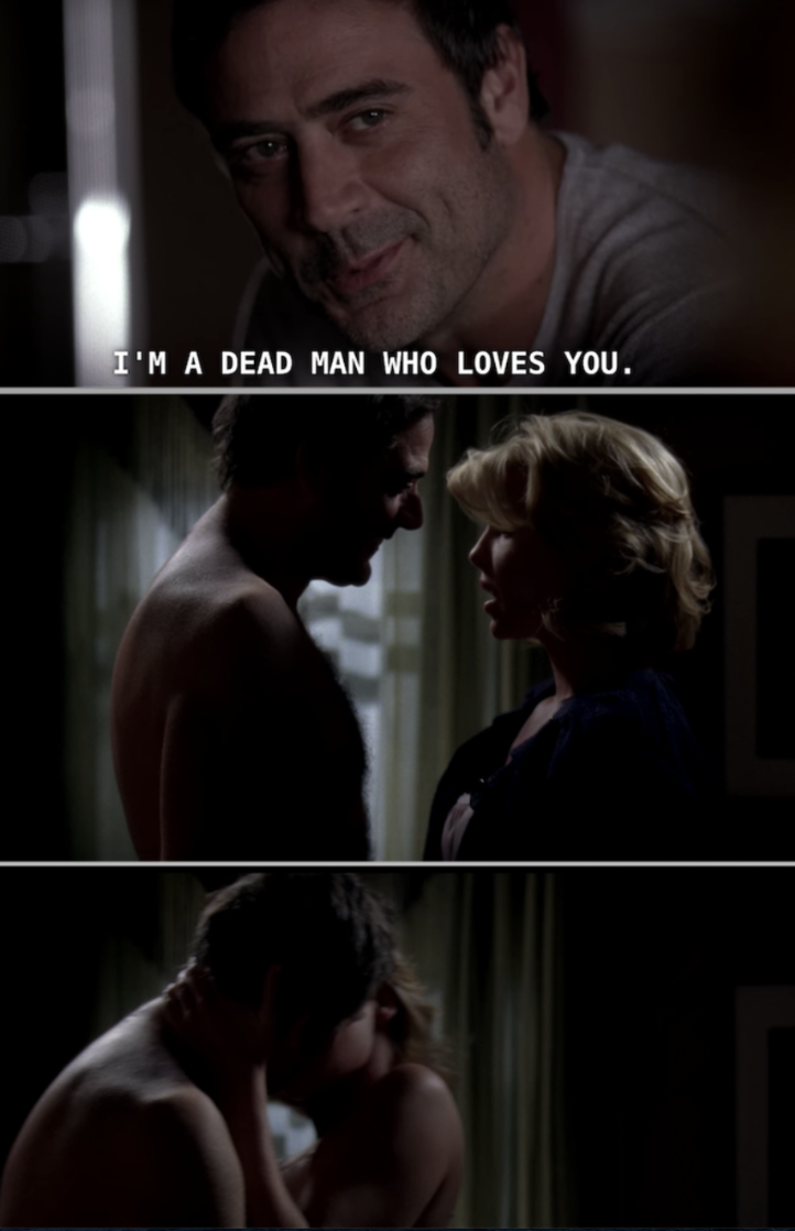 Izzie having sex with the ghost of her dead ex-boyfriend, Denny