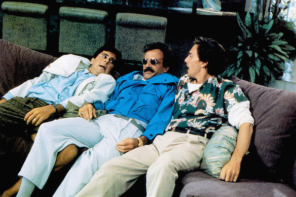 Jonathan Silverman, Terry Kiser, and Andrew McCarthy relaxing on the couch