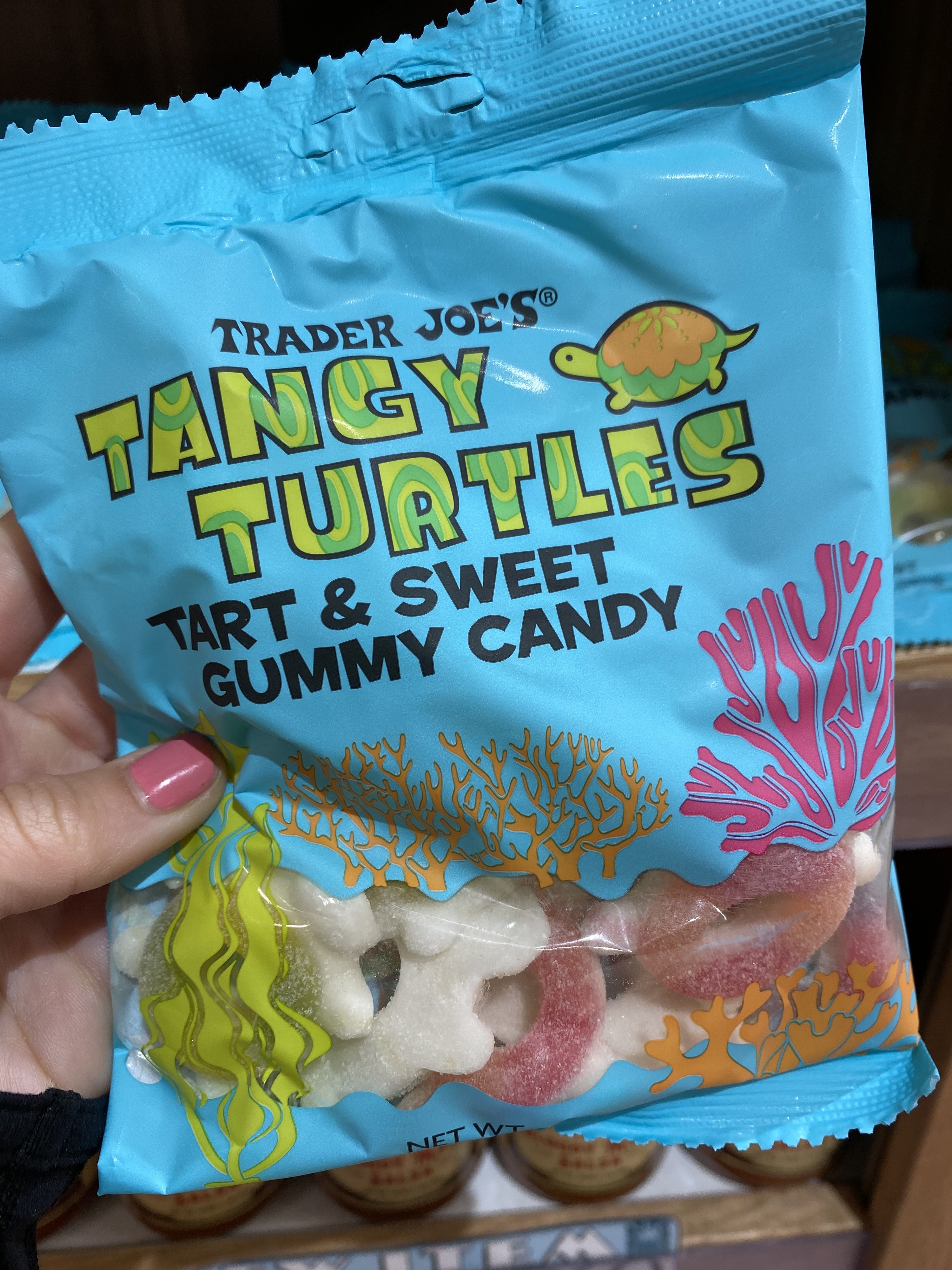 A bag of tart and sweet gummy turtles.