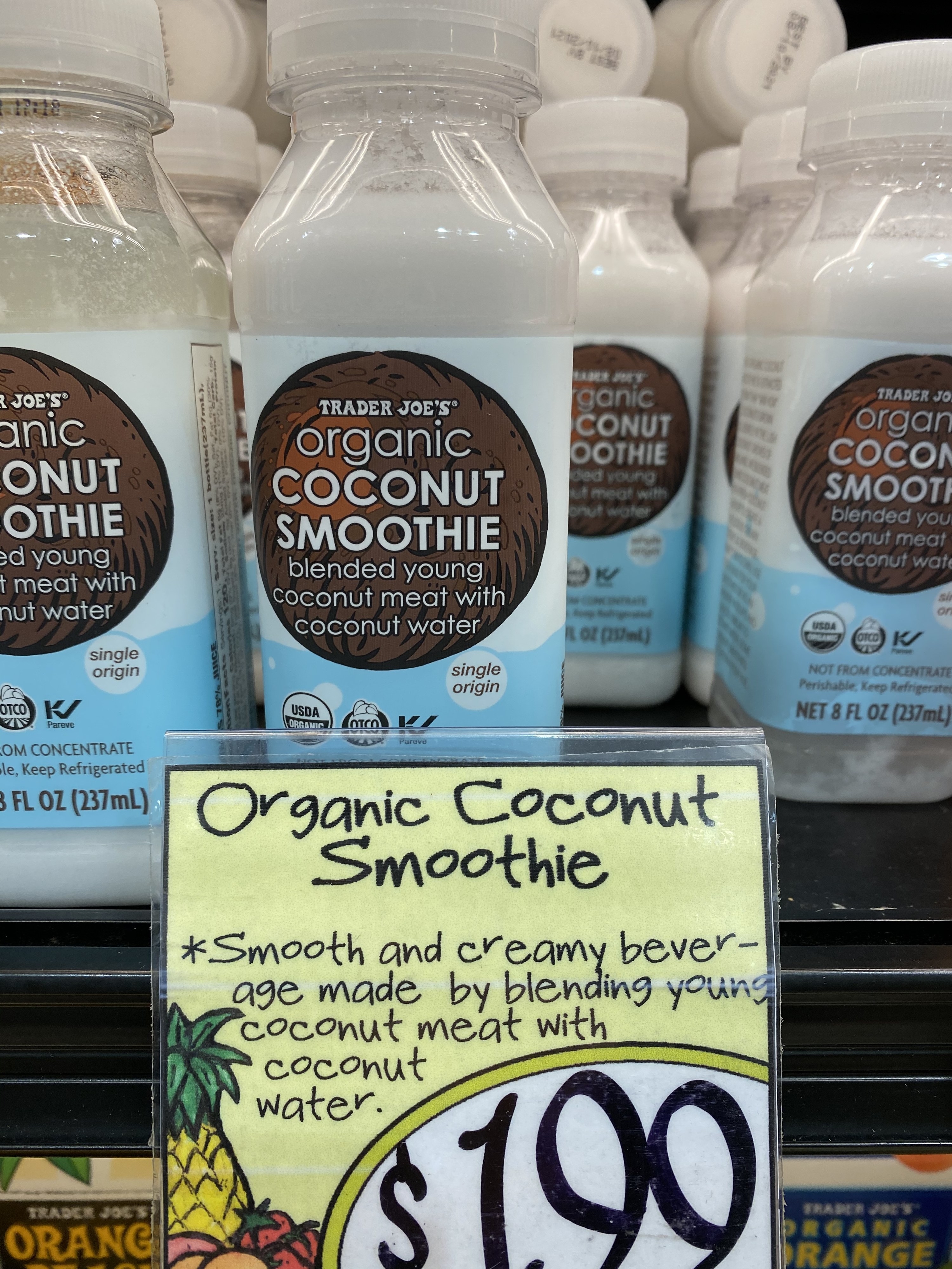 Trader Joe&#x27;s coconut smoothie.