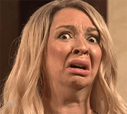 Maya Rudolph looking horrified and scared on SNL