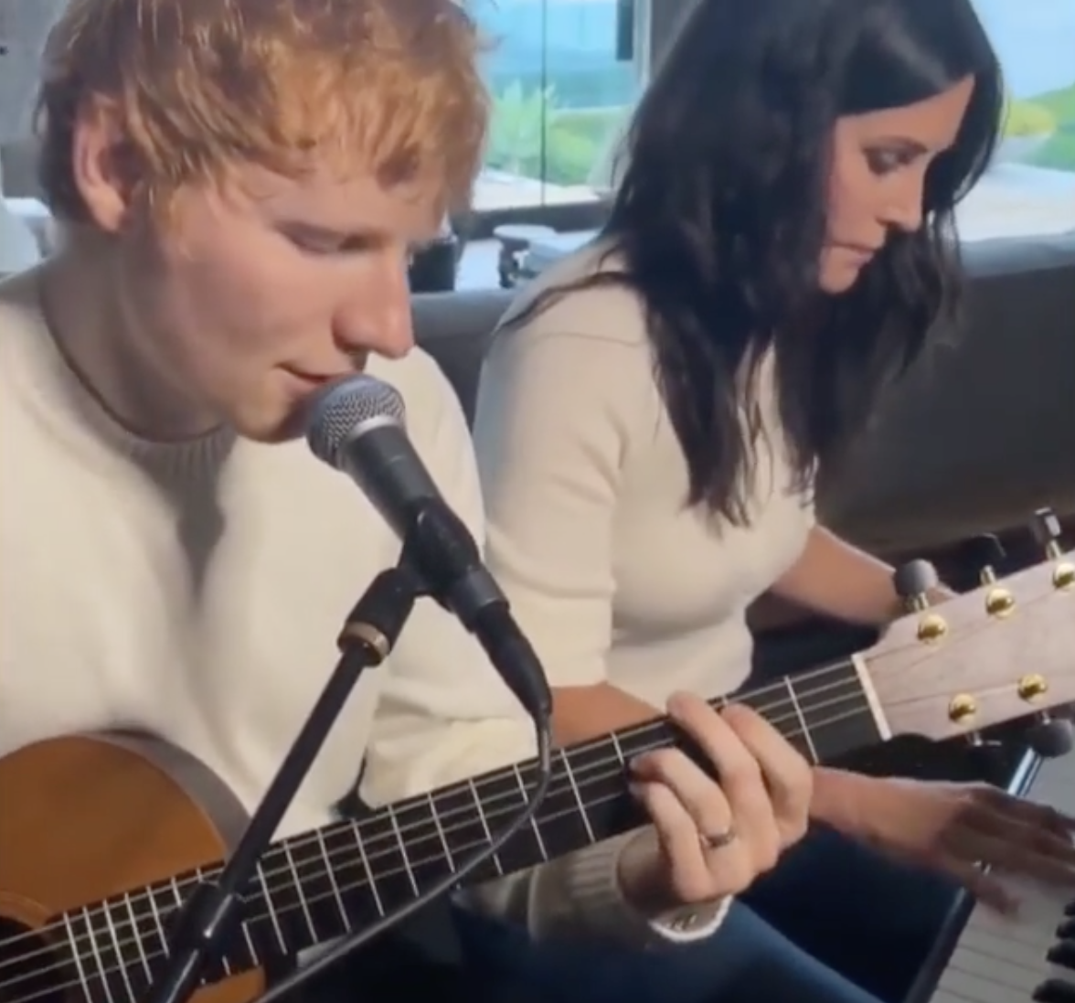 Ed and Courteney making music