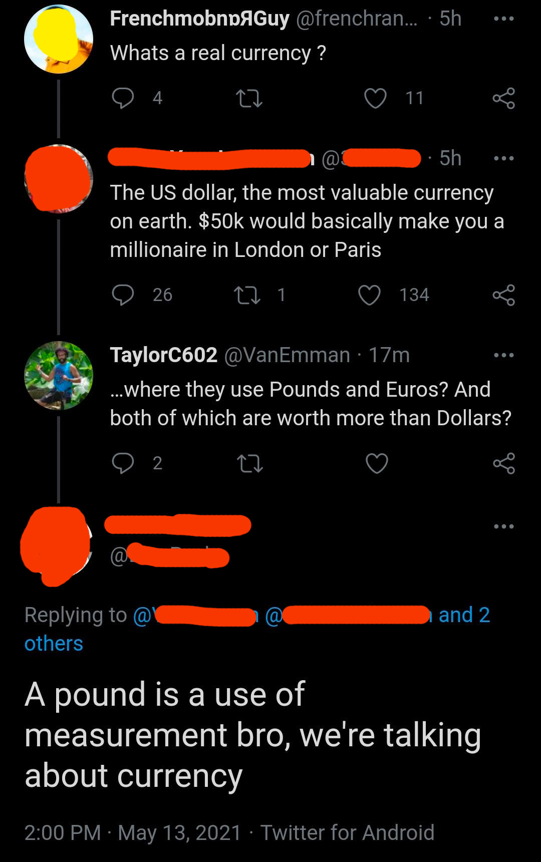 person who doesn&#x27;t know pound is also the name for currency