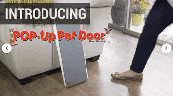 A gif of a person installing the pet door in their sliding door