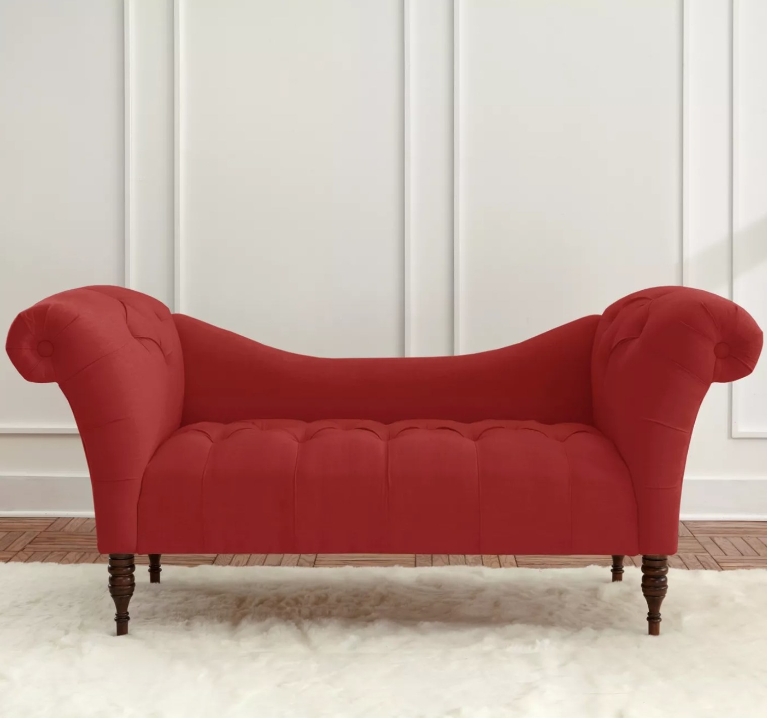 the sofa in red