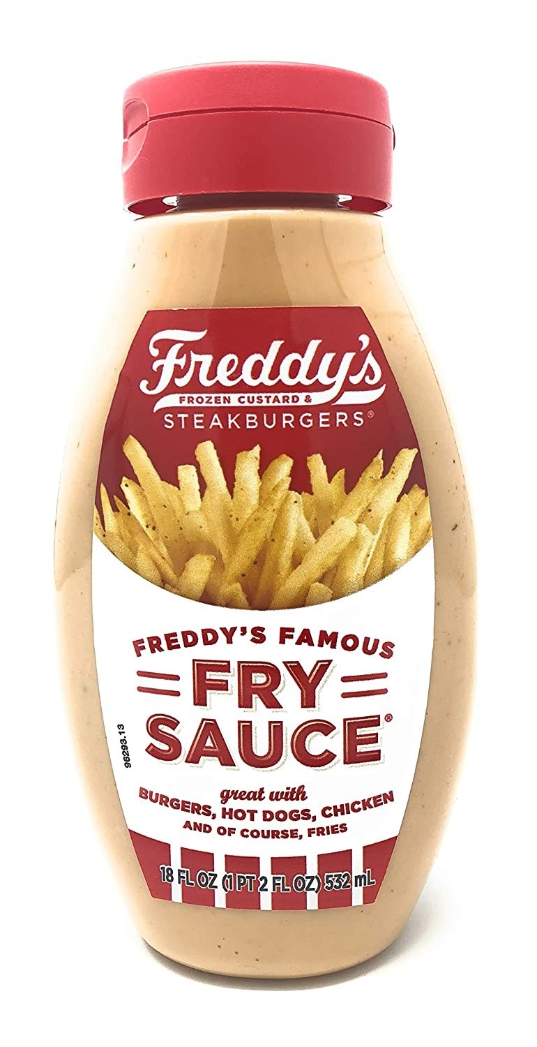 A bottle of Freddy&#x27;s Famous Fry Sauce