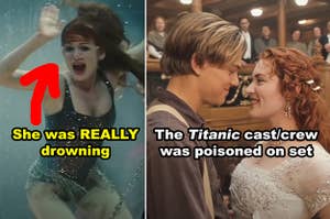 Side-by-side of Isla Fisher nearly drowning in "Now You See Me" and Jack and Rose being reunited at the end of "Titanic"