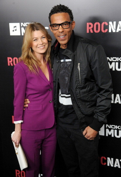 Actor who played Dr. Meredith Grey on &quot;Grey&#x27;s Anatomy&quot; and music producer at a Roc Nation event red carpet