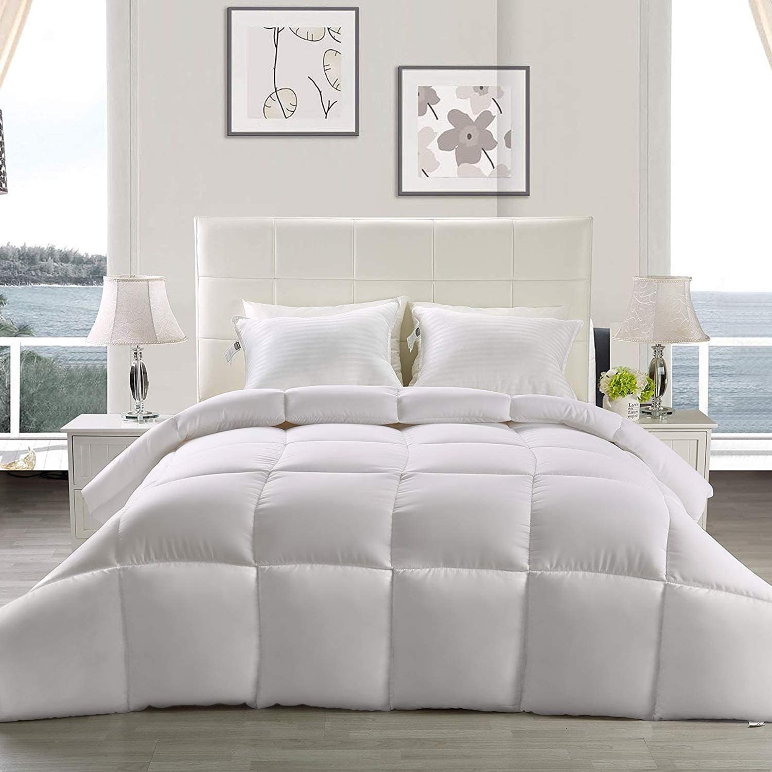 the comforter on a bed