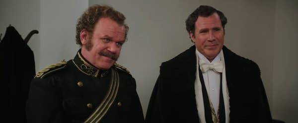 Watson and Holmes smiling in "Holmes & Watson"