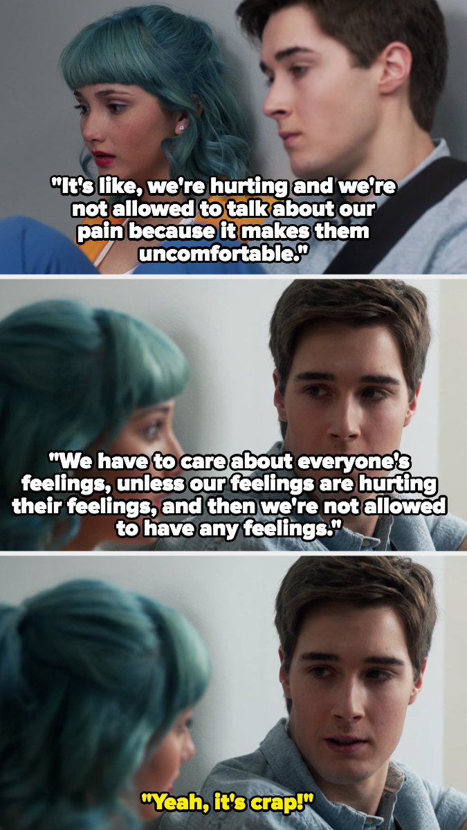 Lola says it&#x27;s like they&#x27;re hurting but not allowed to talk about their pain because it makes other people uncomfortable and that they have to care about everyone else&#x27;s feelings above their own