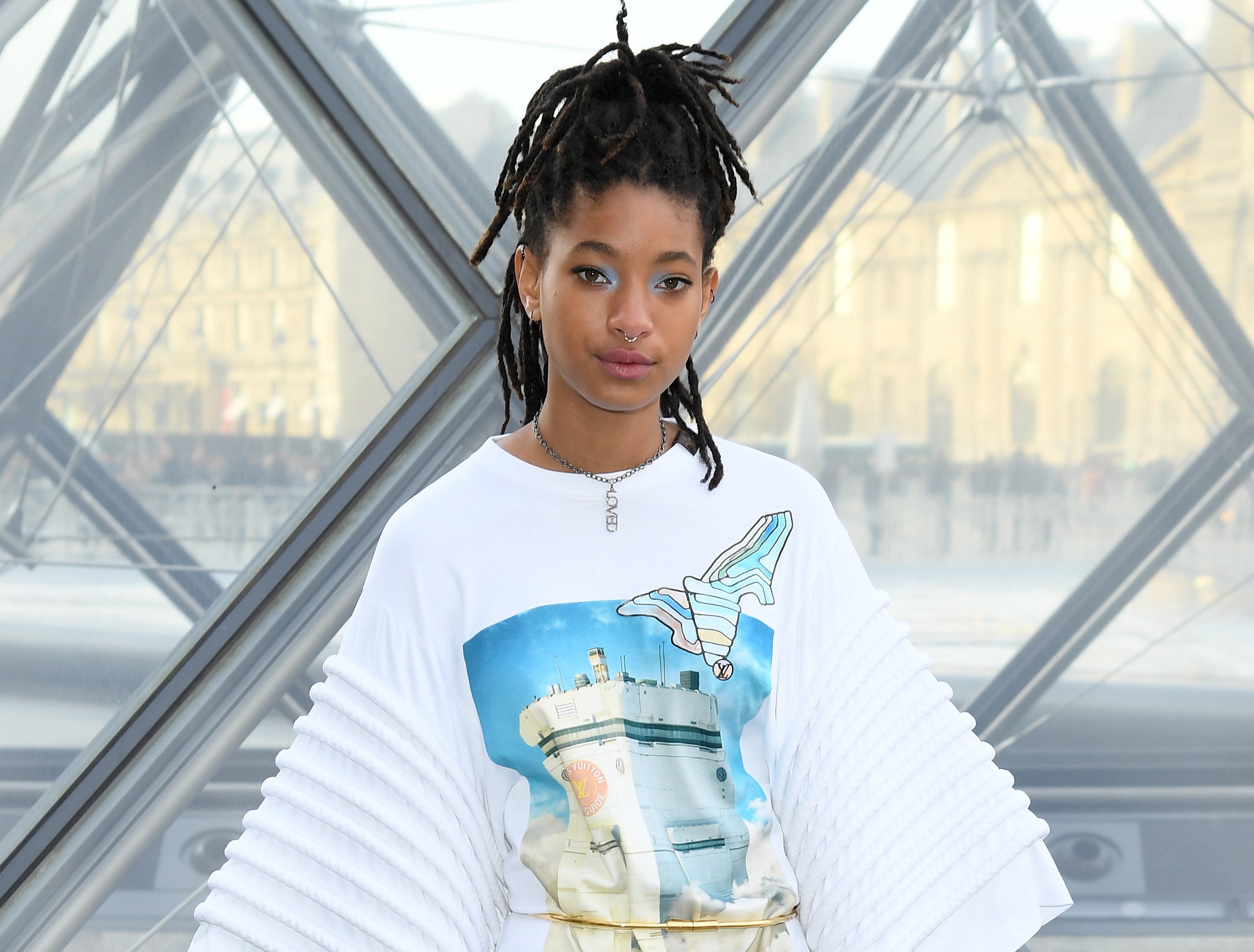 Willow smiles while attending a fashion event in Paris