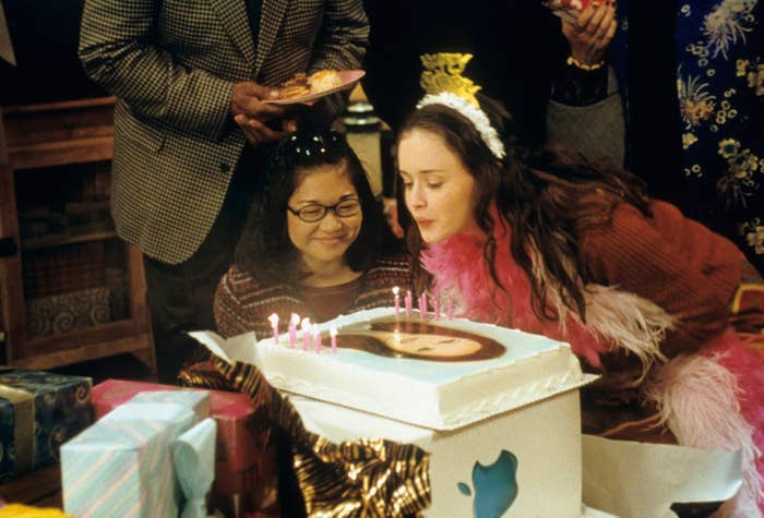Keiko Agena and Alexis Bledel celebrate Rory Gimore&#x27;s birthday on set of &quot;Gilmore Girls&quot;