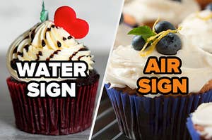 chocolate cupcake (water sign) or a lemon cupcake (air sign) 