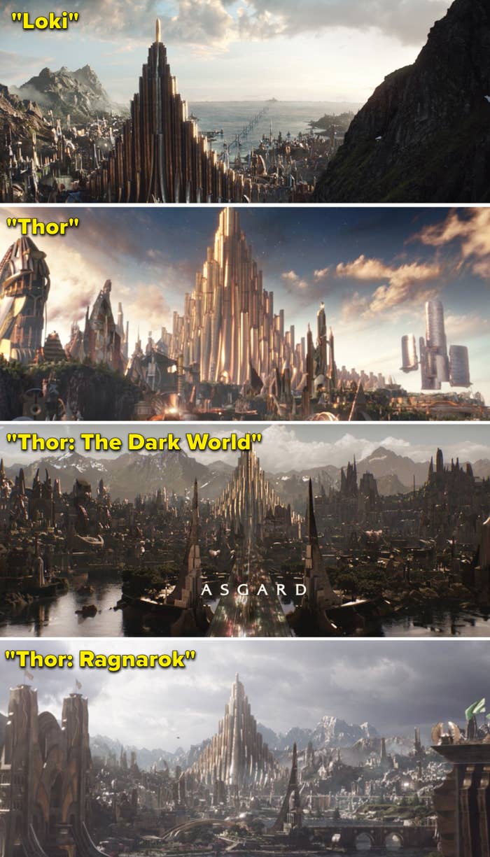 A look at Asgard in Loki, Thor, Thor: The Dark World, and Thor: Ragnarok