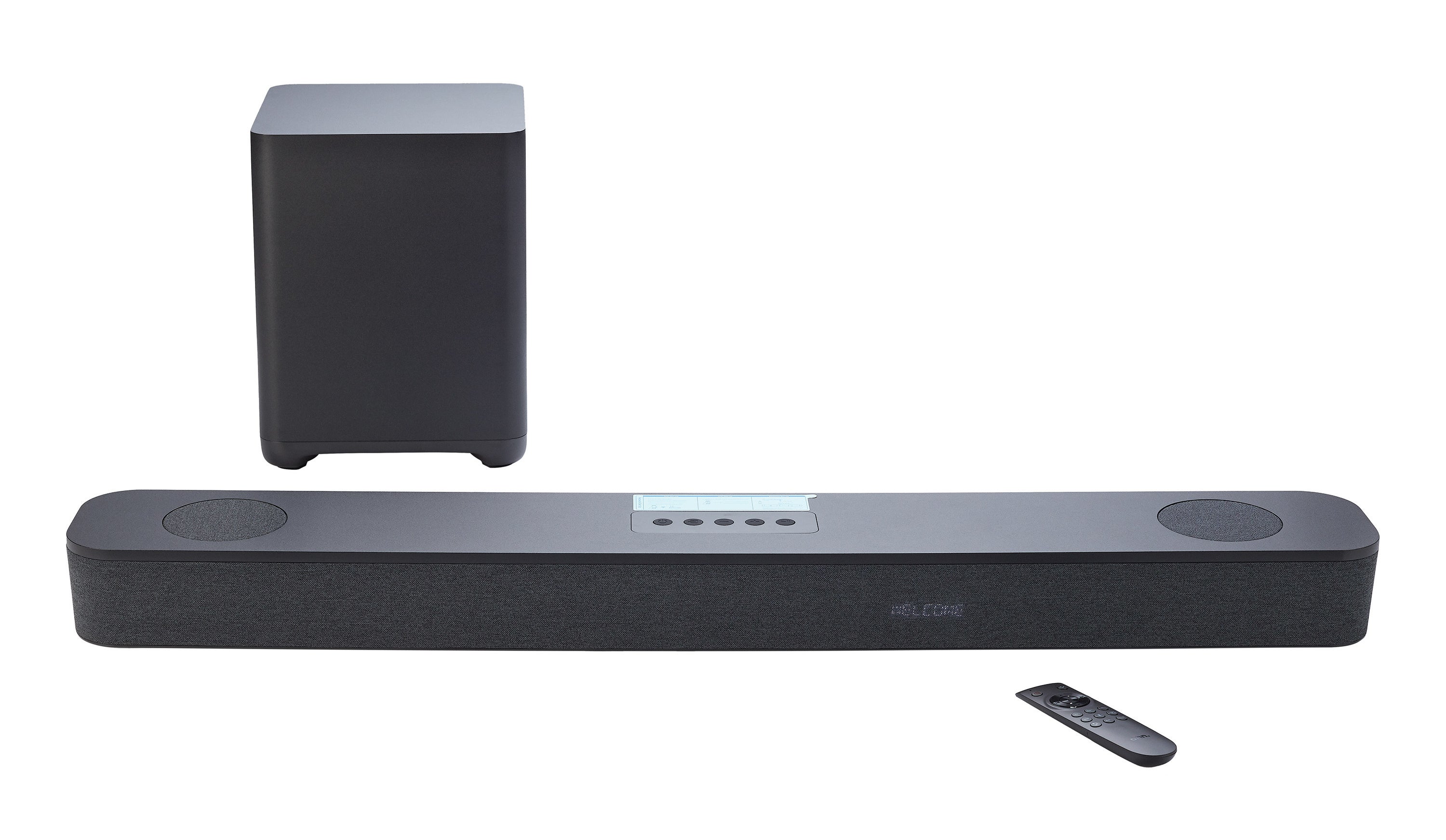the sound bar and subwoofer