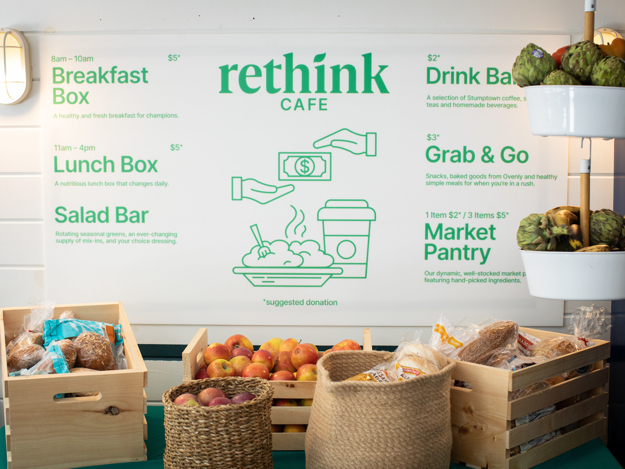 A Rethink Cafe menu. 