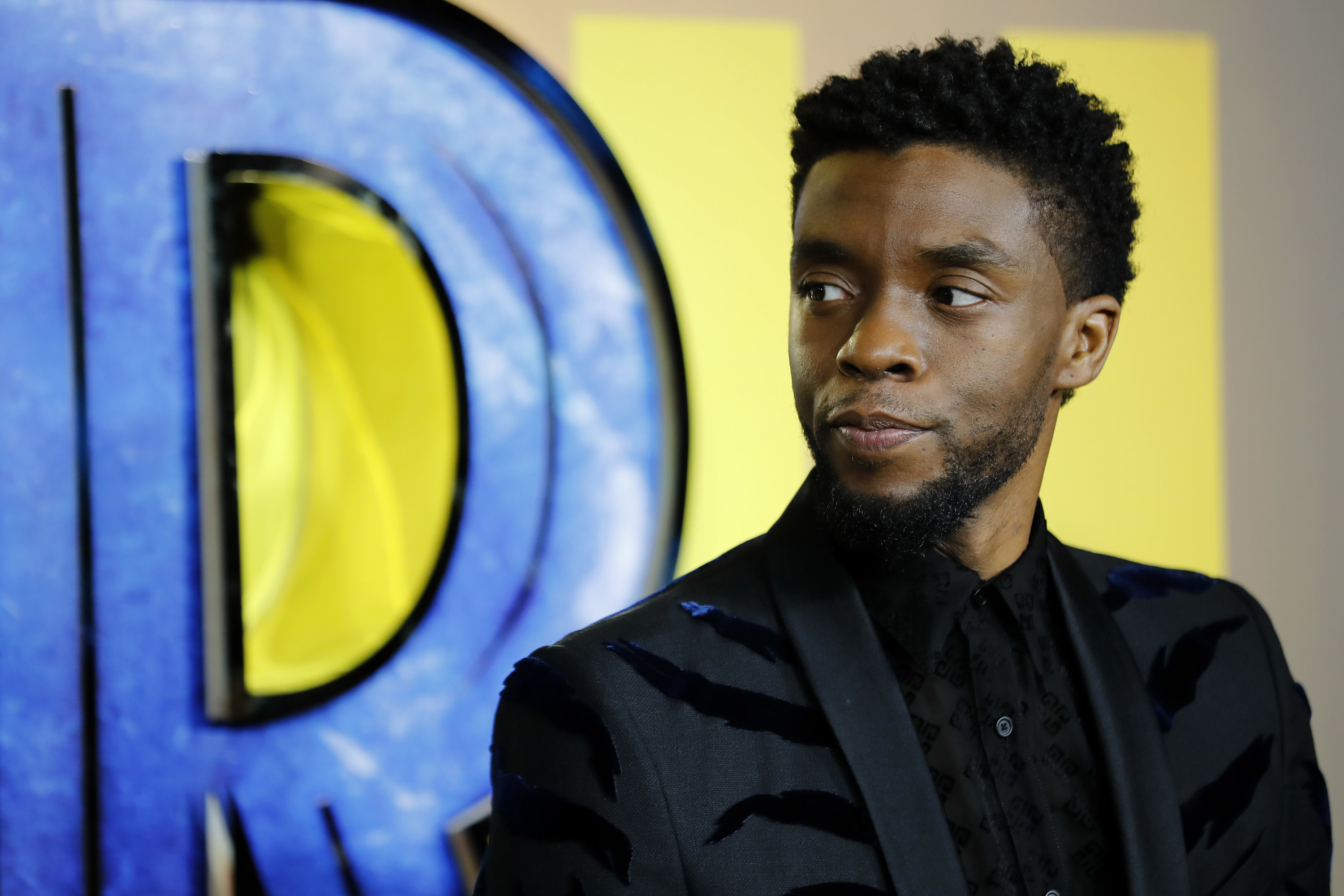 Chadwick Boseman is photographed at an event for &quot;Black Panther&quot;