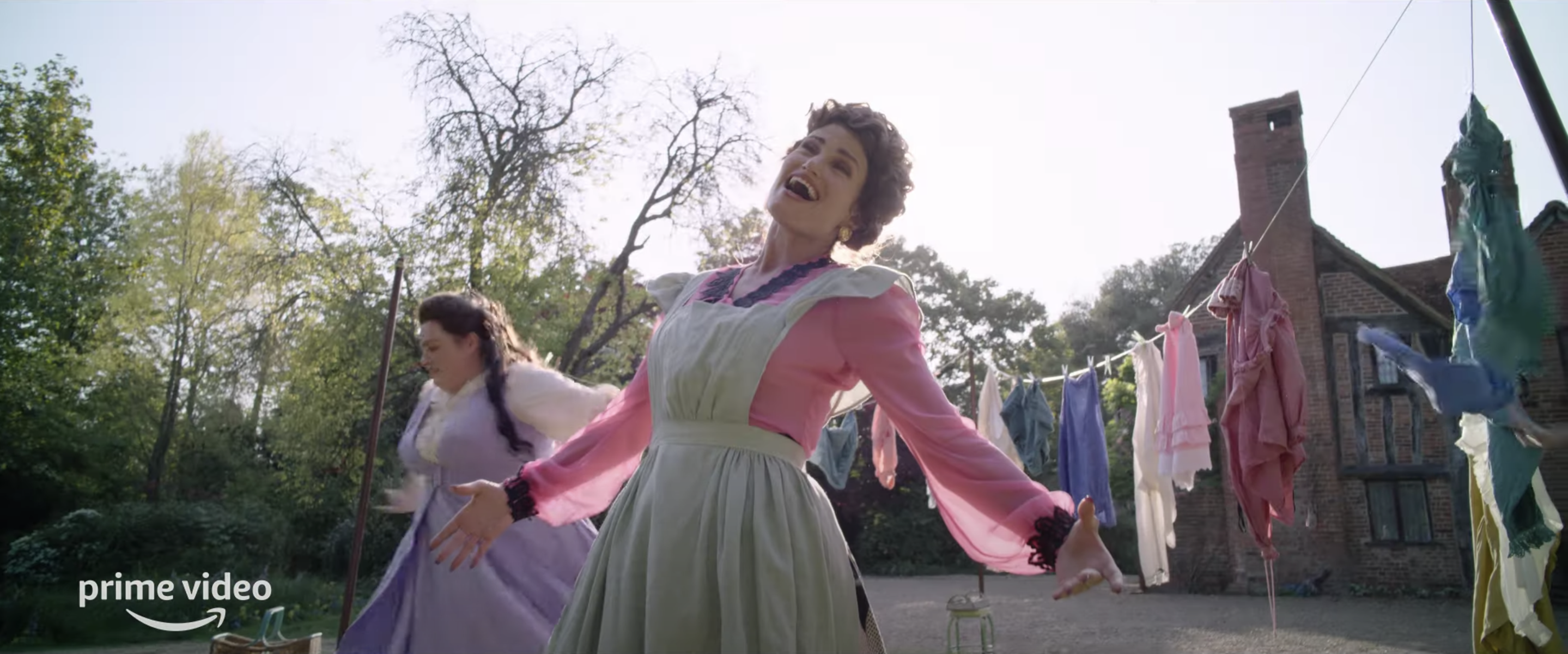 Idina Menzel sings on set of Amazon Prime Video&#x27;s &quot;Cinderella&quot;