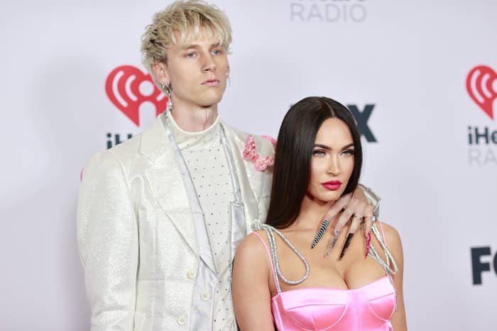 Machine Gun Kelly and Megan Fox are photographed at the 2021 iHeartRadio Music Awards