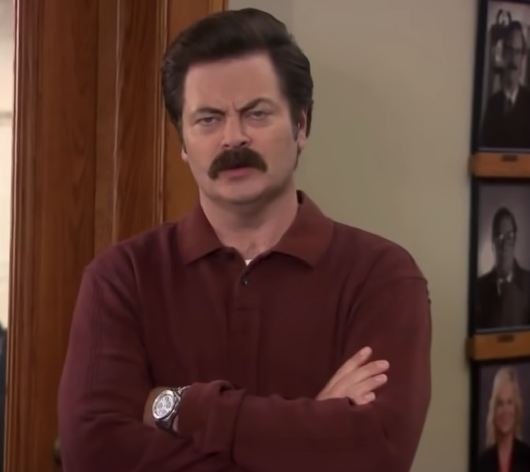 Ron Swanson irritado